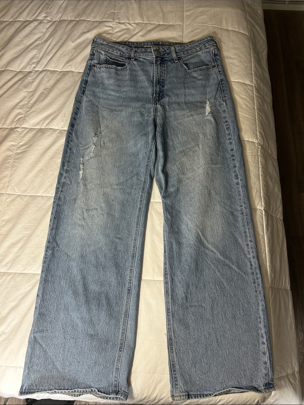 Old Navy Light Wash Extra High Rise Wide-Leg Jeans